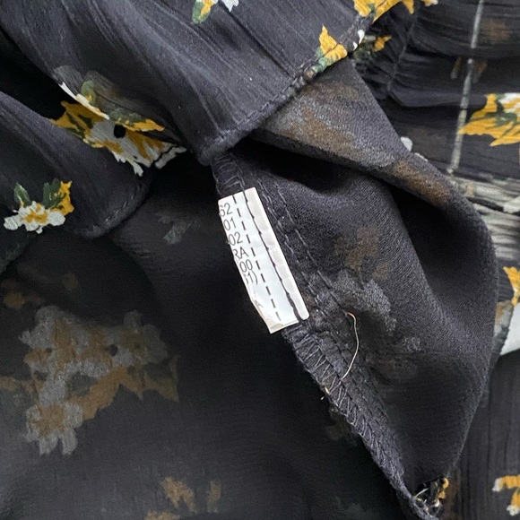 Zara floral button up ruffle hem sheer top s - Picture 7 of 7
